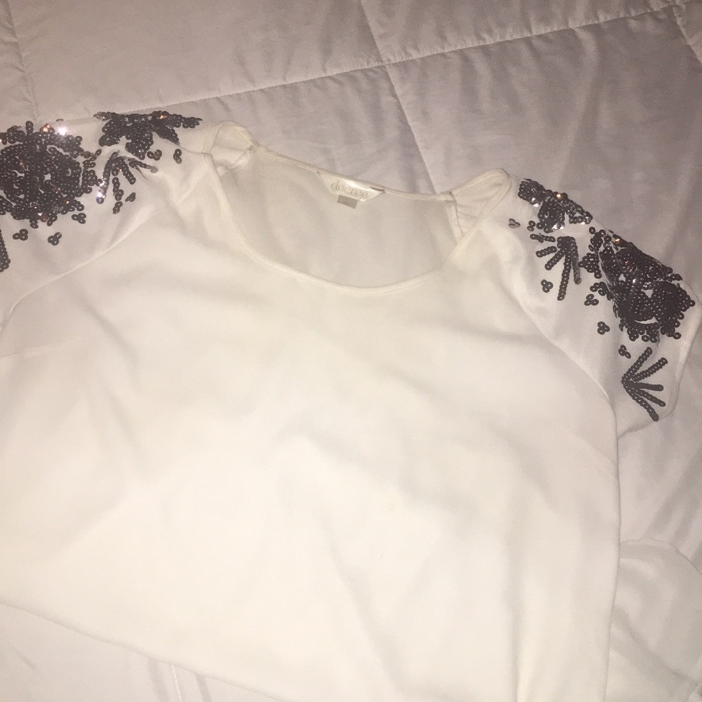 Sequin sleeve top